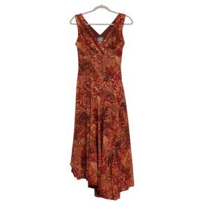 Vintage Y2K 90s Babydoll Dress Size 6 Asymmetric Empire Waist Boho Flowy Paisley